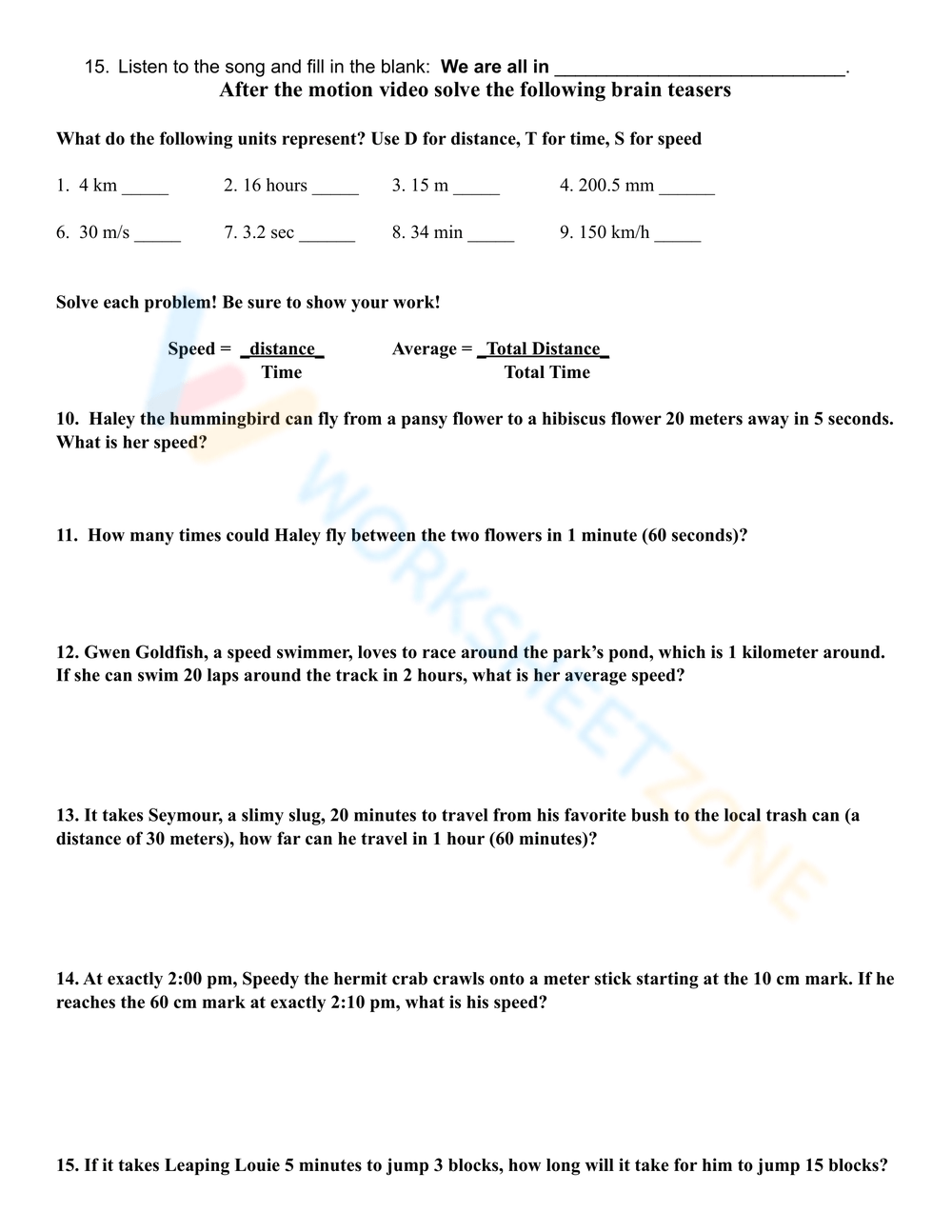 Bill Nye Motion Worksheet Bill Nye Motion Worksheet