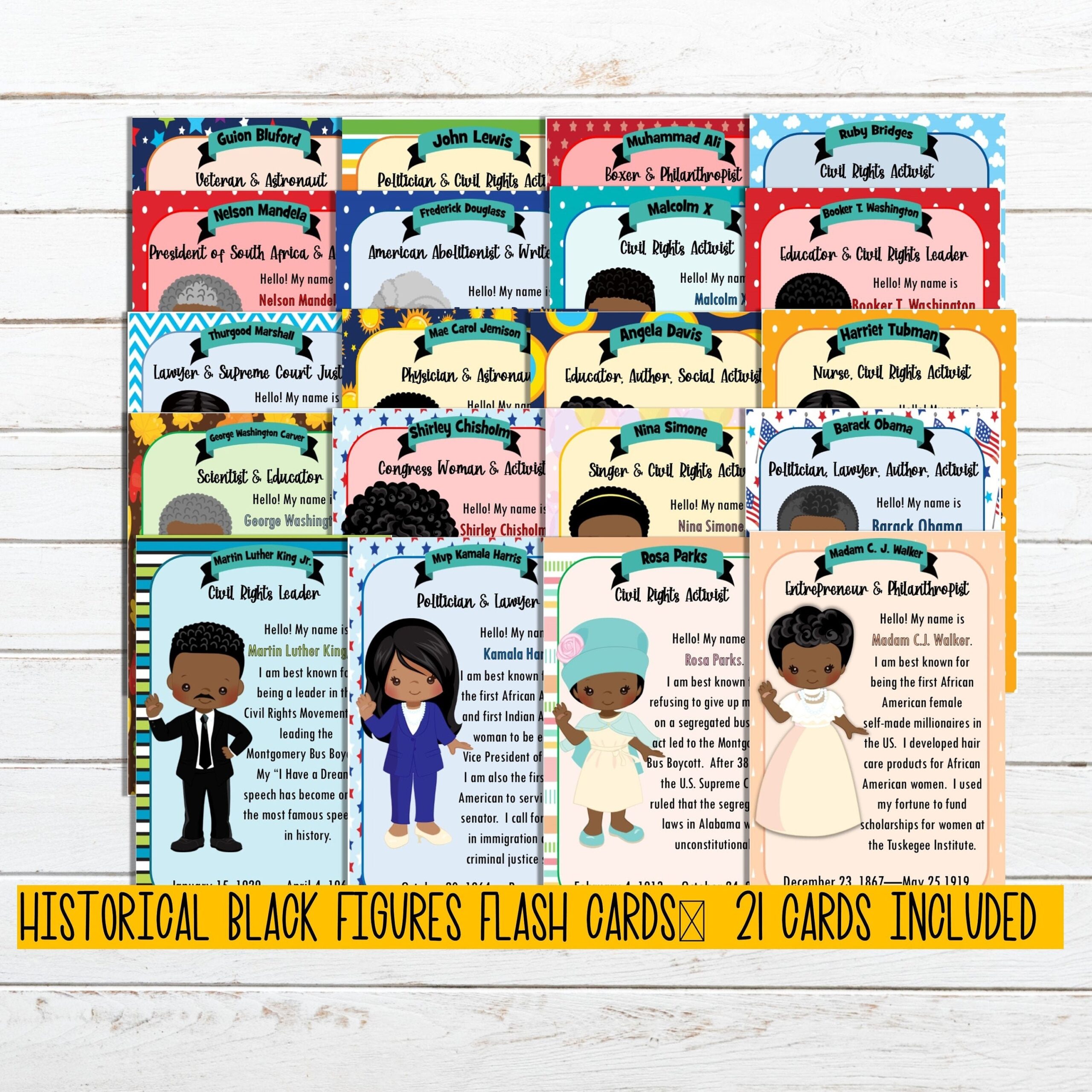 Black History Flash Cards Homeschool Resources Kids Flash Cards Printable Flashcards Elementary School Resource African American Heroes Etsy
