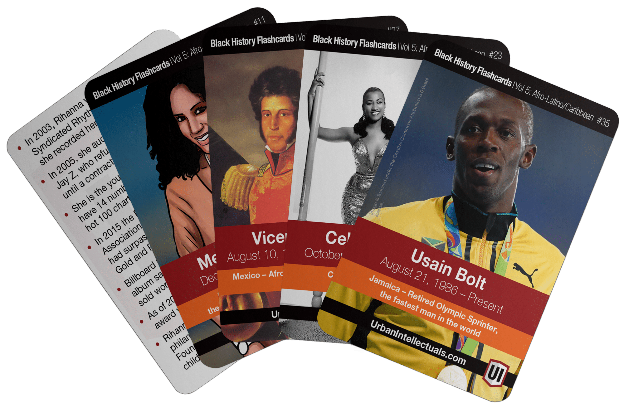Black History Flashcards Vol 1 2 3 4 5 Five Deck Bundle Offer Sankofa Club