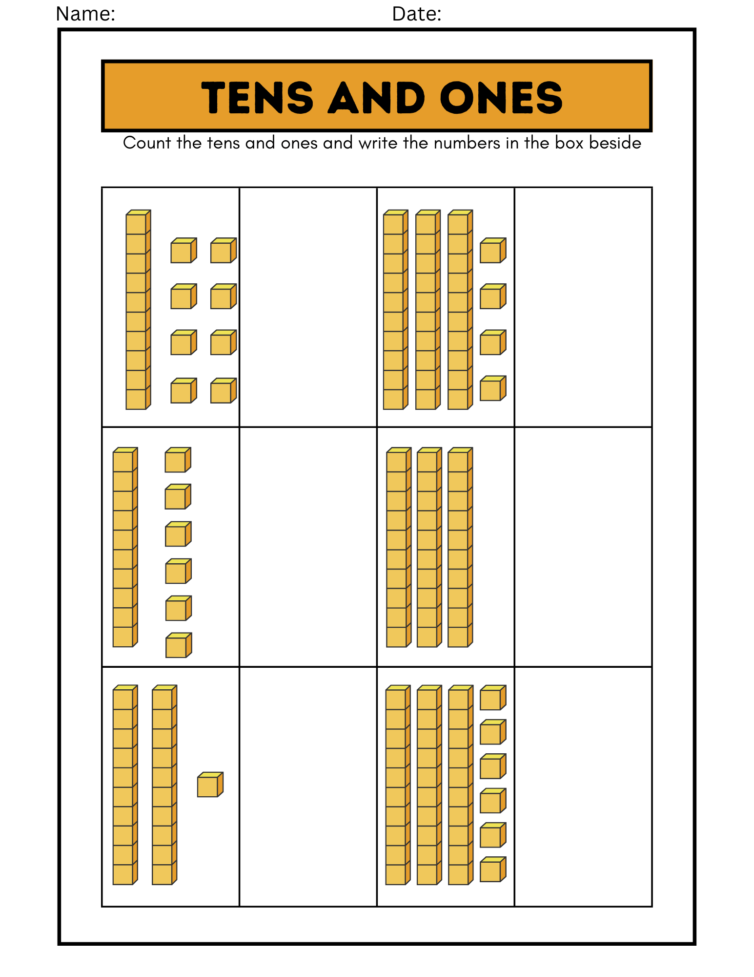 Block Counting Worksheet Education World