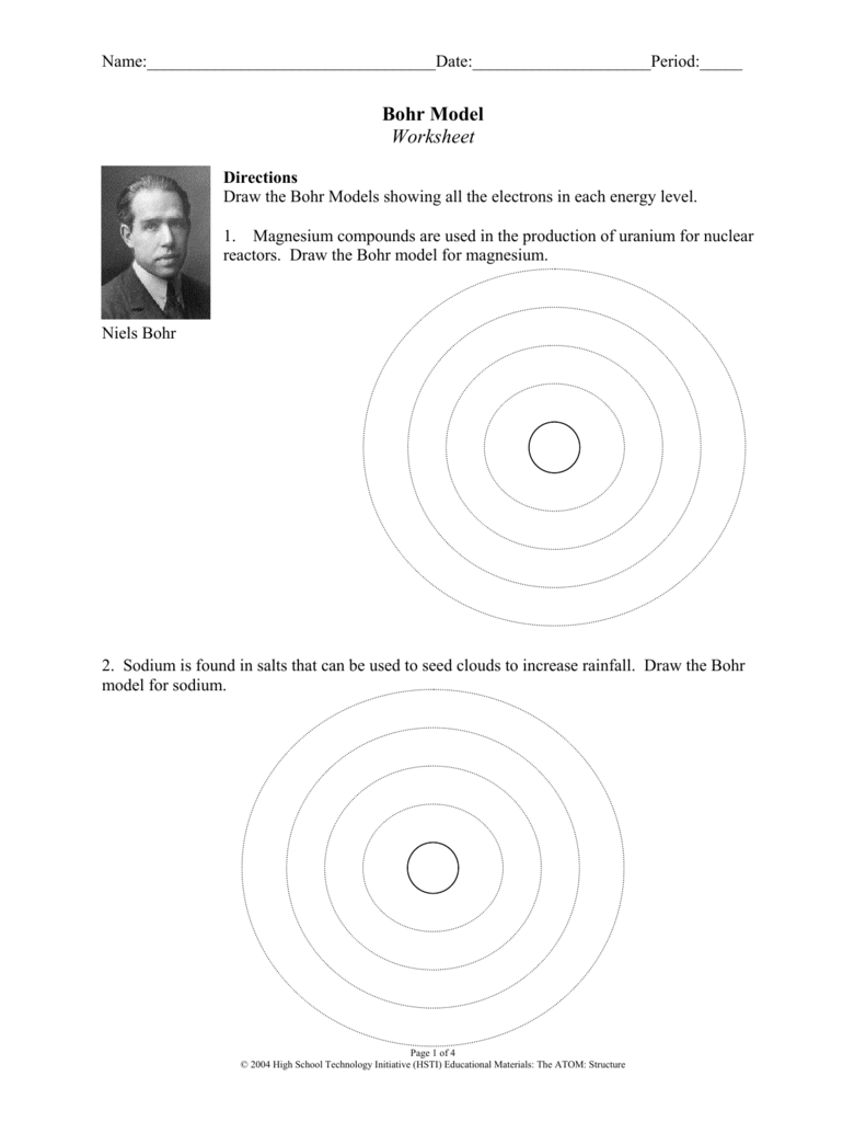 Bohr Model Worksheet Draw Atomic Structures