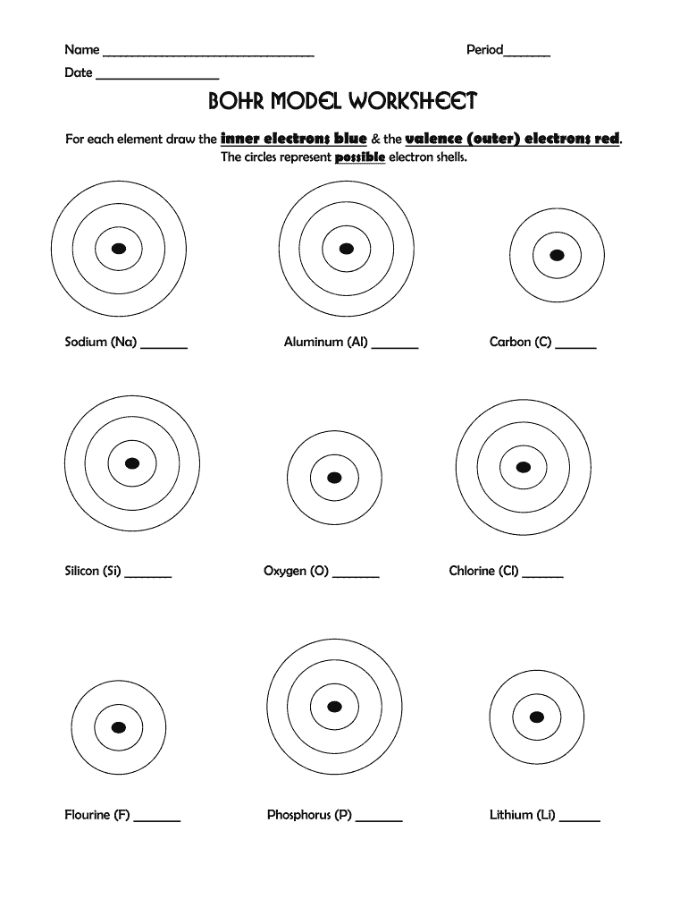 Bohr Model Worksheet Fill Out Sign Online DocHub