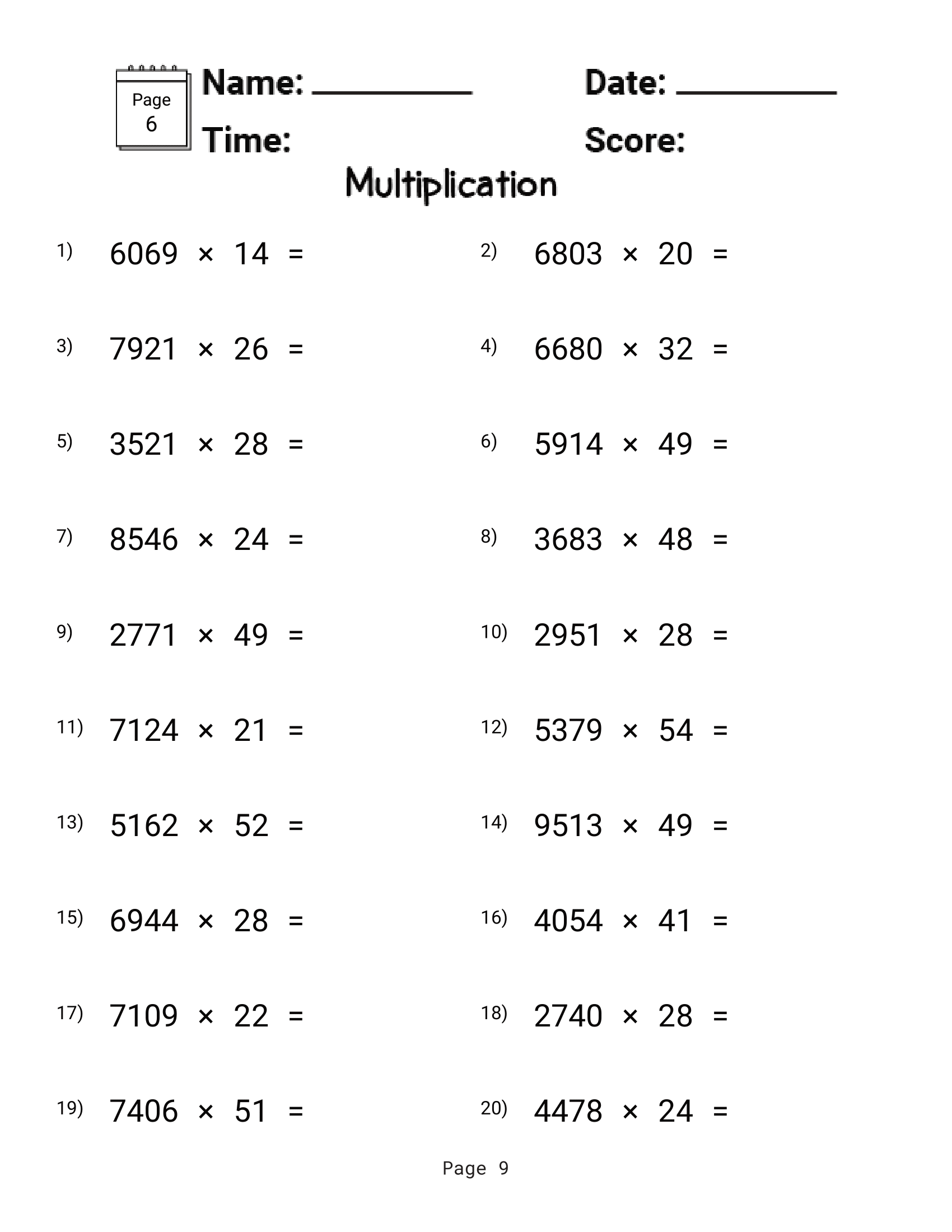 fun math worksheets for 6th graders