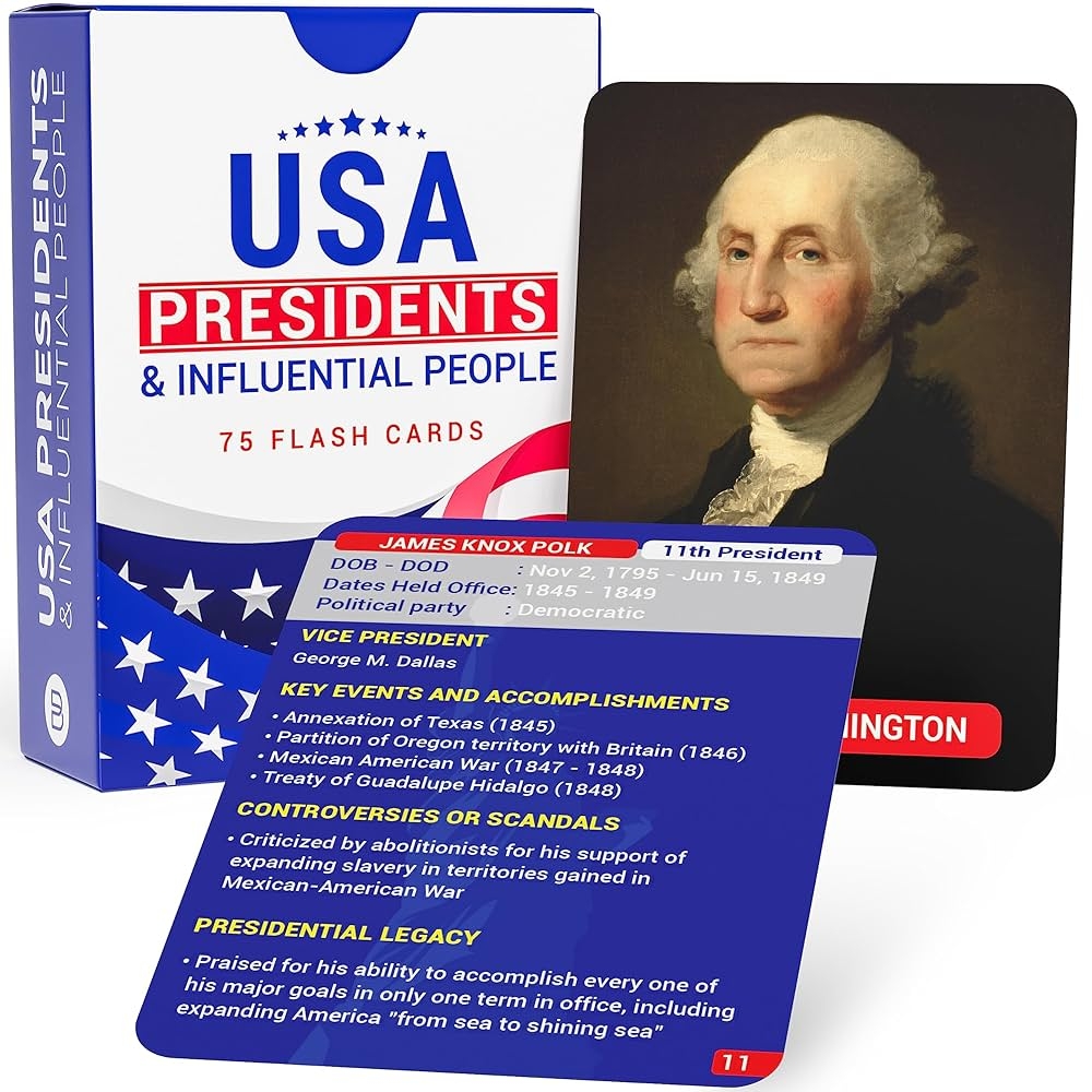 Buy United States History Flash Cards 75 US American Presidents Influential People AP Learning Resource For Studying Government Teaching Aid Tool Social Studies Civics Reference Classroom Home
