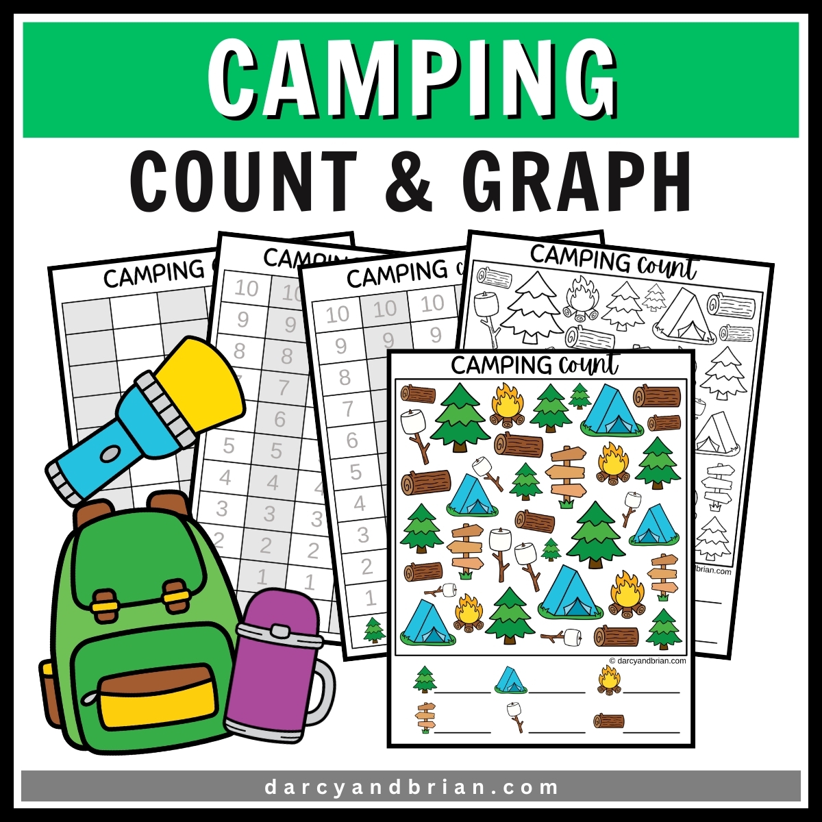 Camping Count And Graph Worksheets Fun Math Activity For Kids
