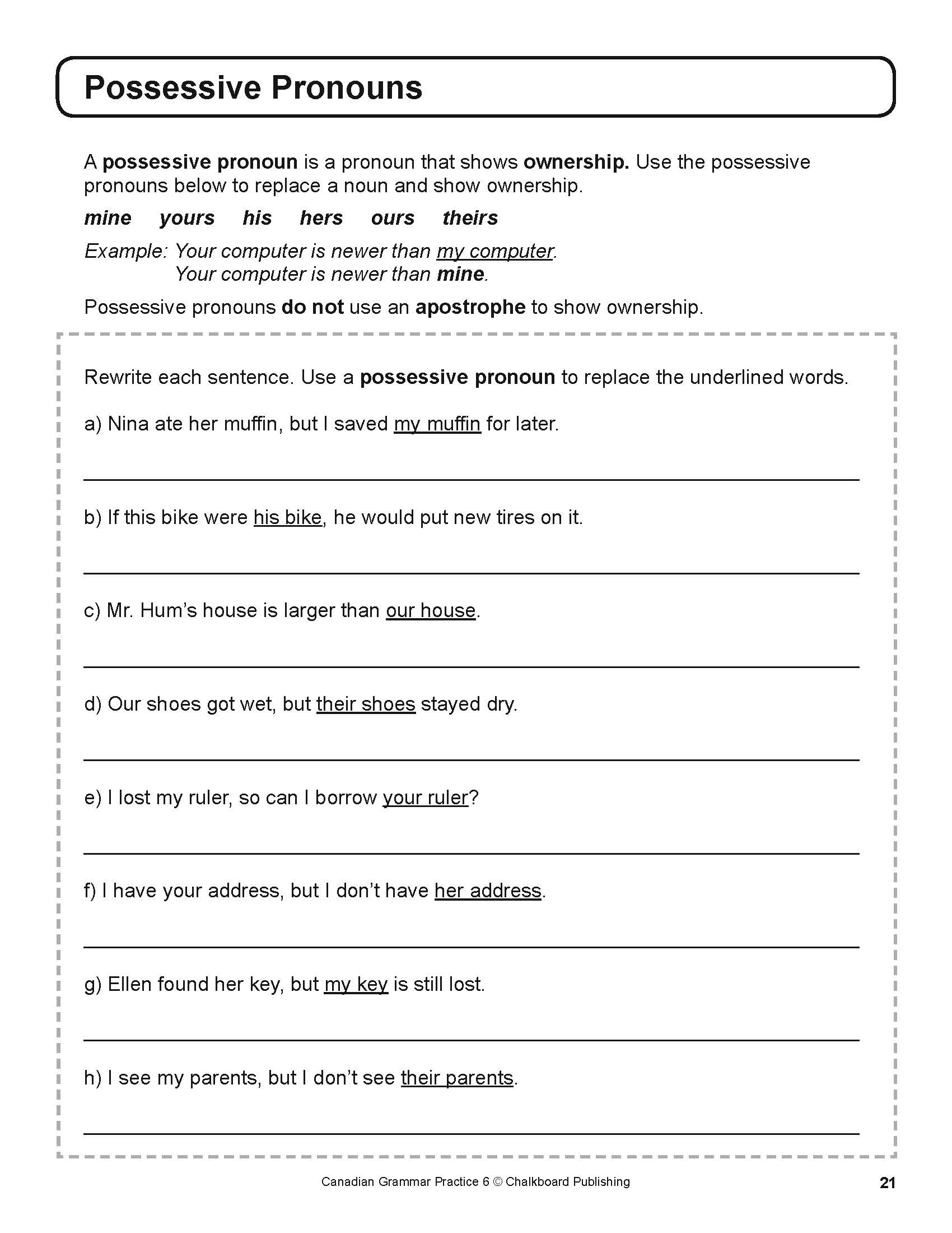 Canadian Grammar Practice Grade 6 Workbook