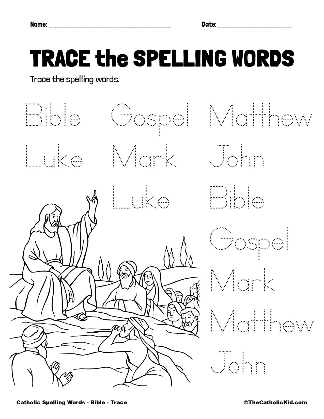 Catholic Spelling Vocabulary Words Bible Worksheets TheCatholicKid