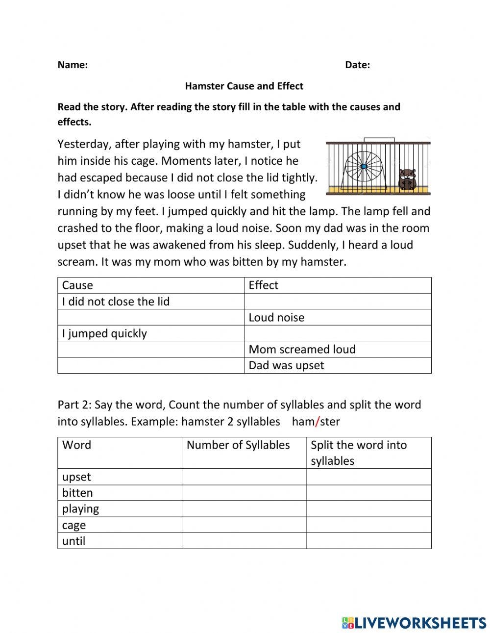 Cause Effect Reading Comprehension Worksheet Live Worksheets Worksheets Library Cause Effect Reading Comprehension Worksheet Live Worksheets Worksheets Library