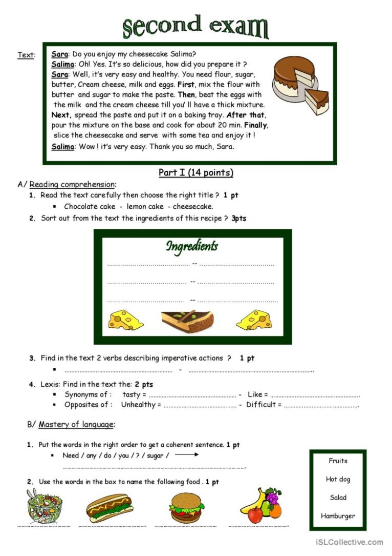 how to read a recipe worksheet pdf