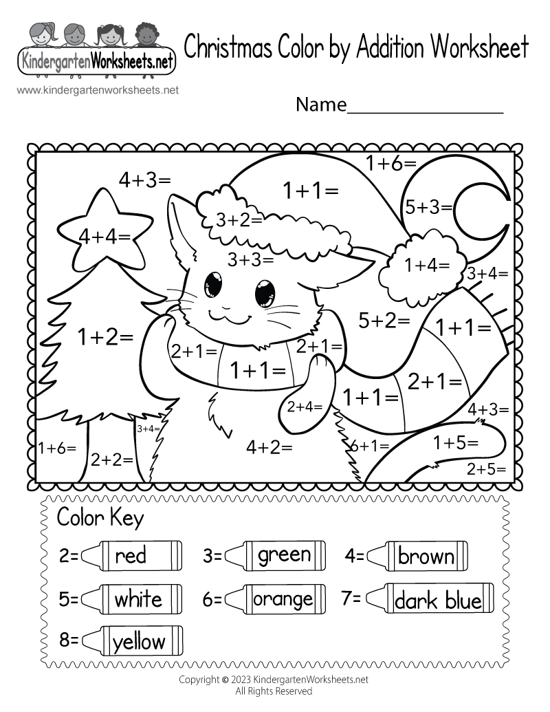 math coloring worksheets kindergarten