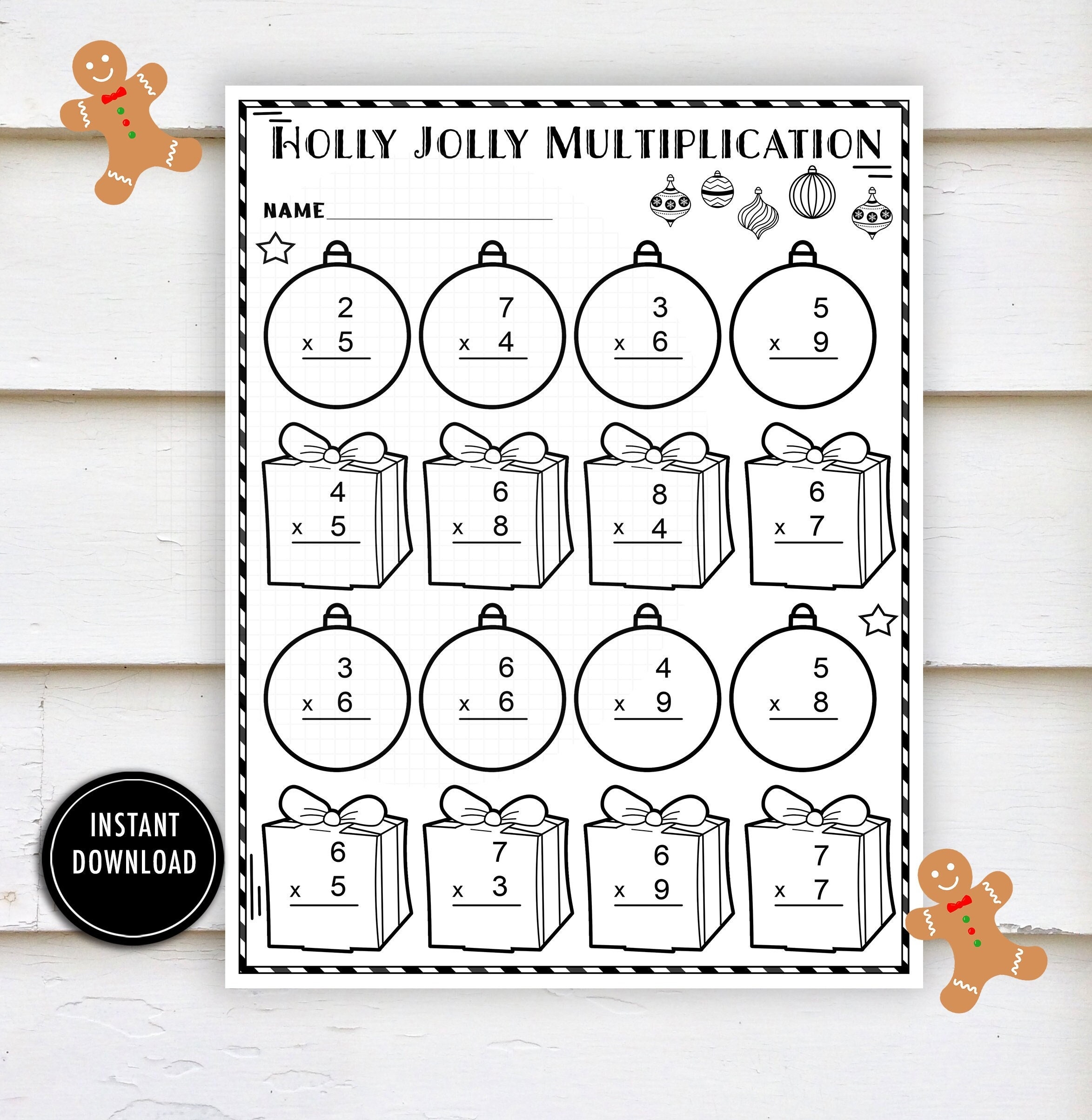Christmas Worksheet Multiplication MATH WORKSHEETS Winter Worksheets Math Multiplication Times Tables Practice Etsy de
