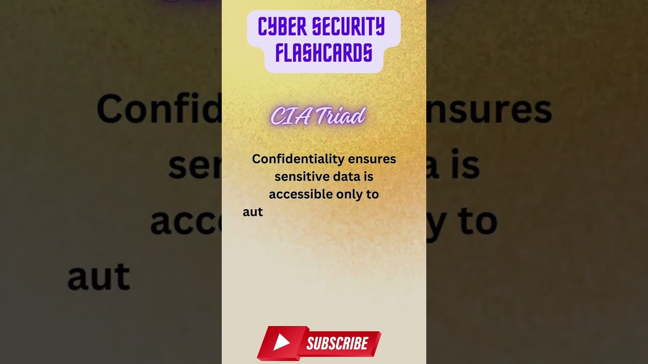 CIA Triad Cyber Security Flashcards shorts YouTube