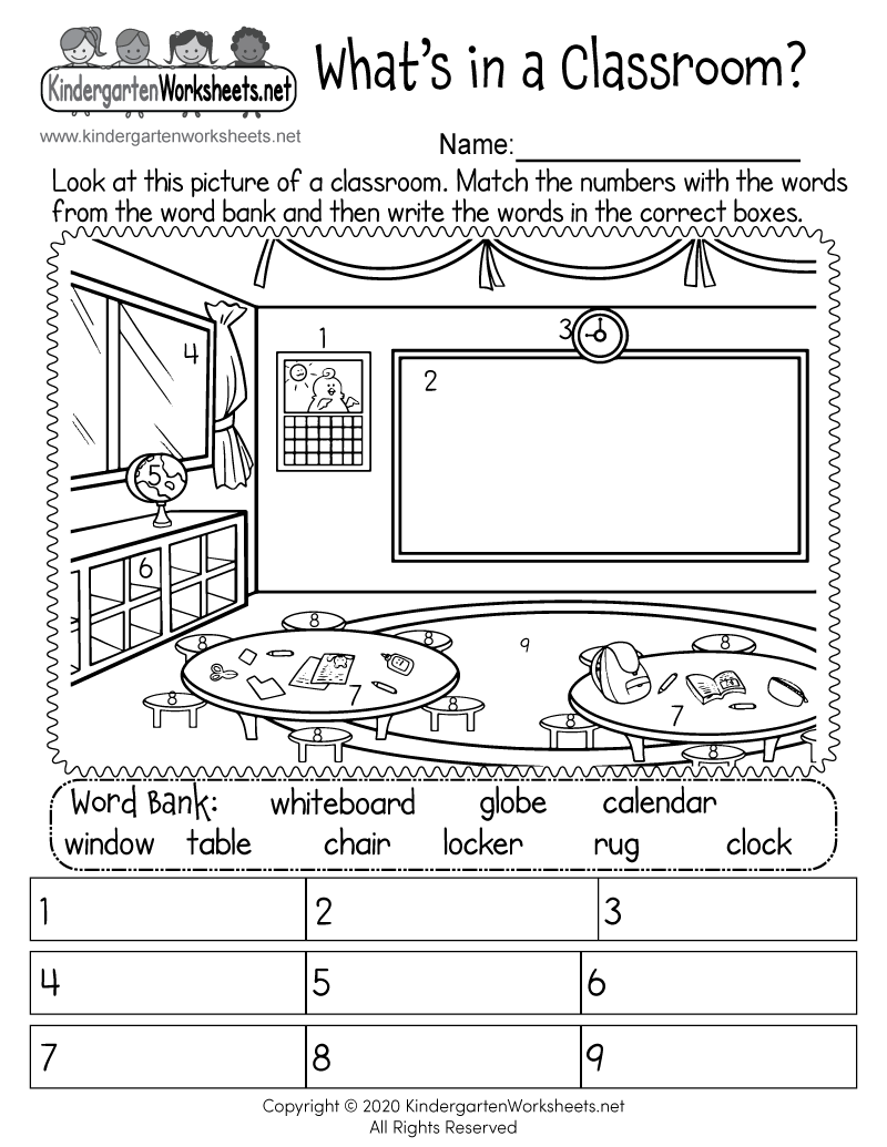 Classroom Objects Worksheet Free Printable Digital PDF