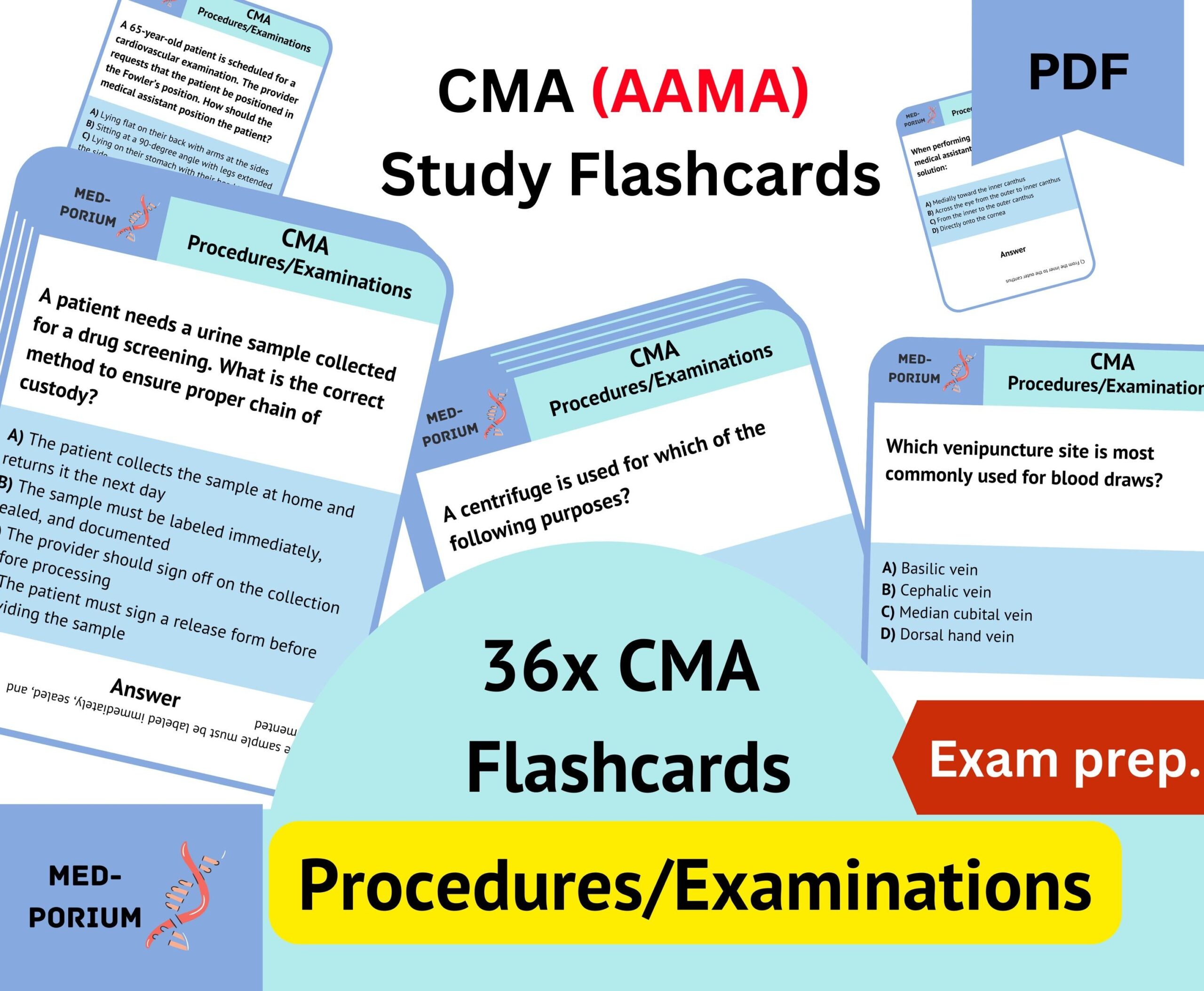 CMA AAMA Exam Flashcards Procedures examinations Etsy
