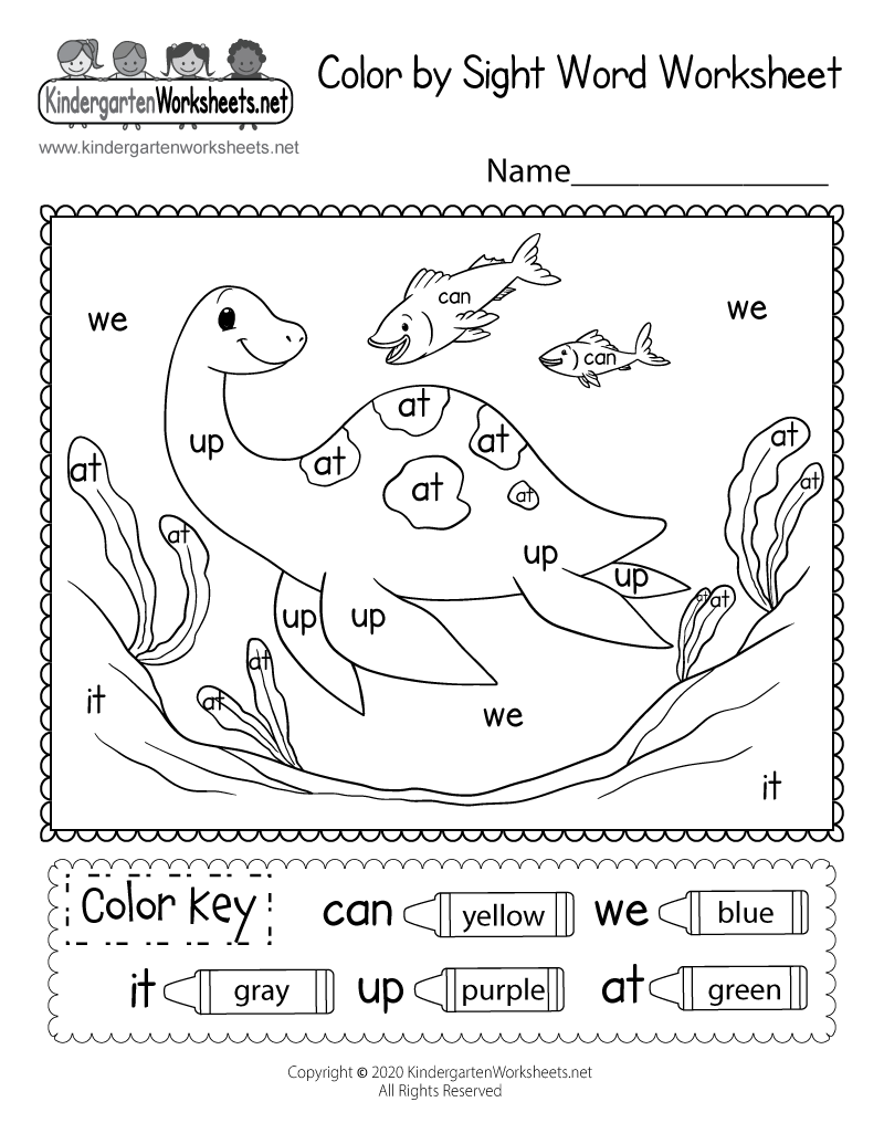 kindergarten reading worksheets sight words
