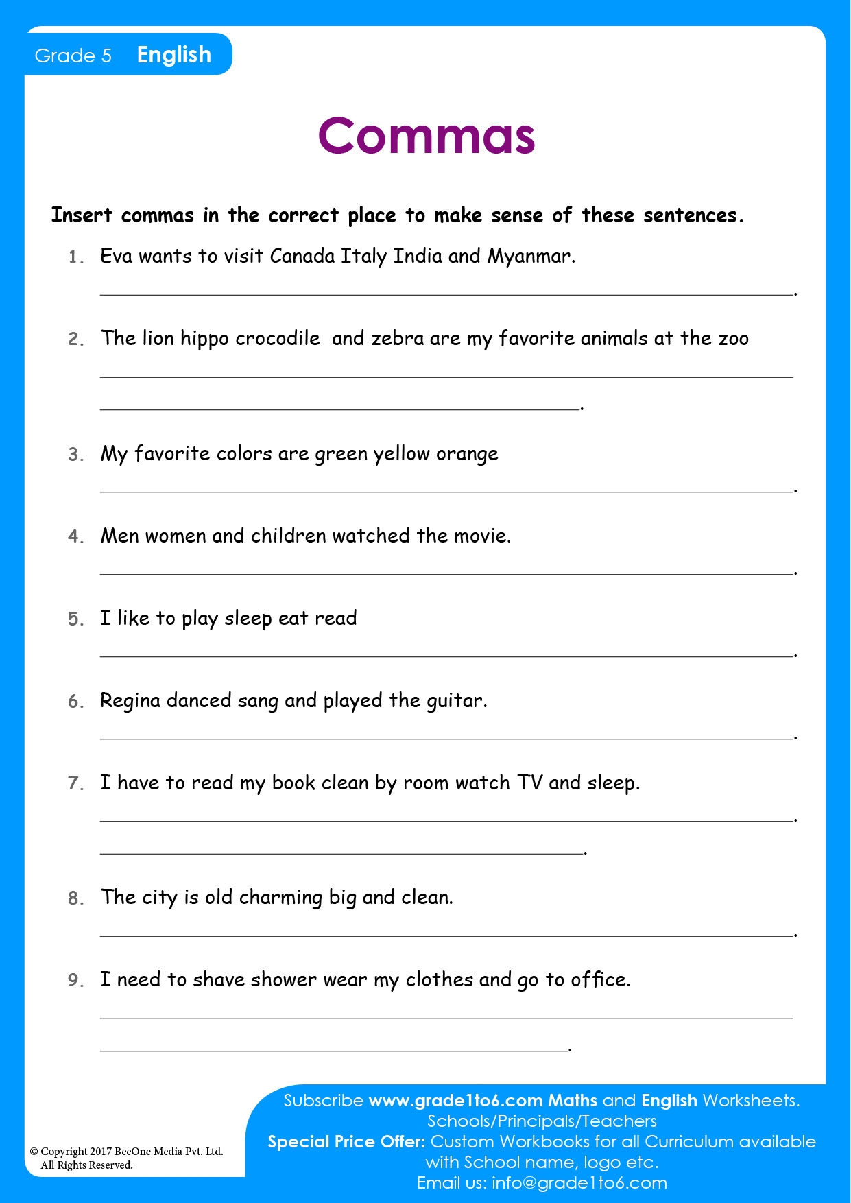 english worksheets for 5th graders