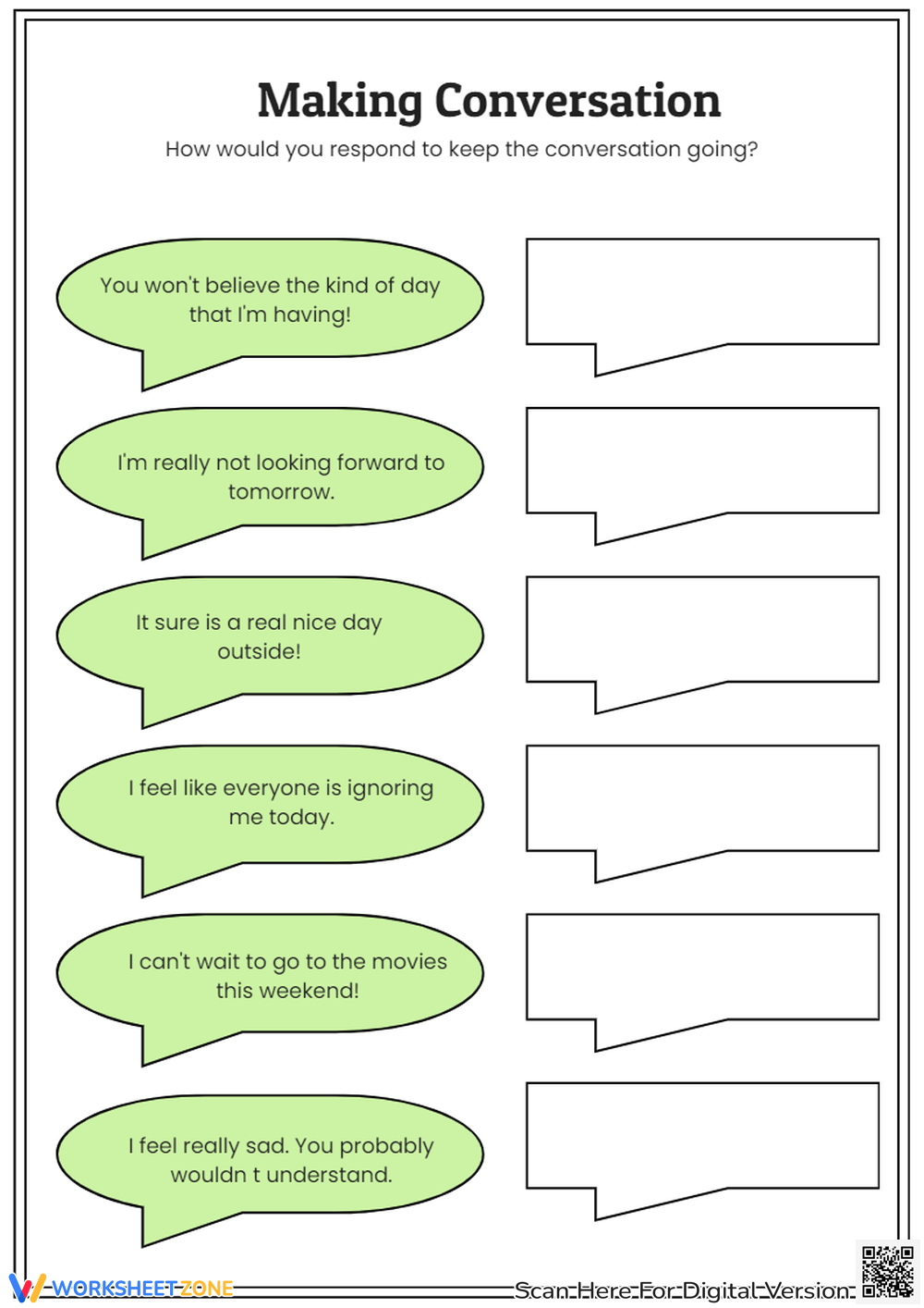 Communication Skills Worksheets