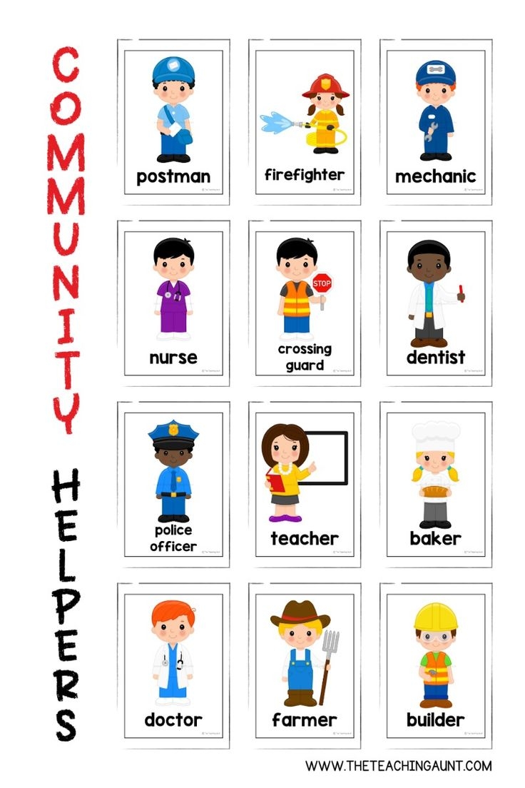 Community Helpers Flashcards Free Printable