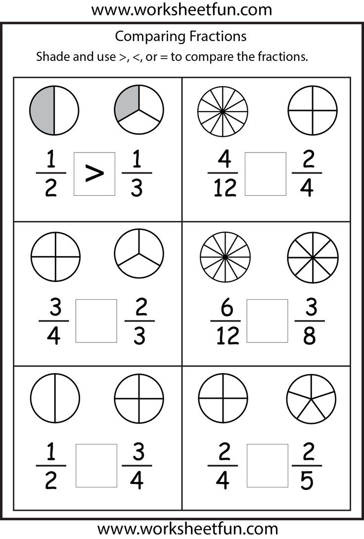 Comparing Fractions 4 Worksheets FREE Printable Worksheets