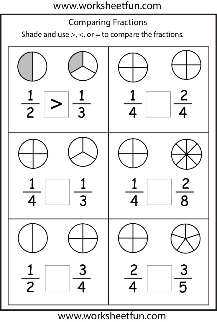 Comparing Fractions 4 Worksheets FREE Printable Worksheets