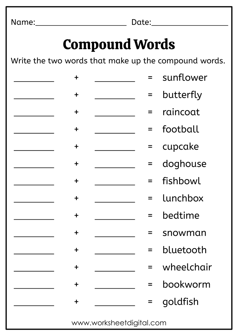 Compound Words Worksheet Digital 1 Teacher Made Resources Compound Words Worksheet Digital 1 Teacher Made Resources