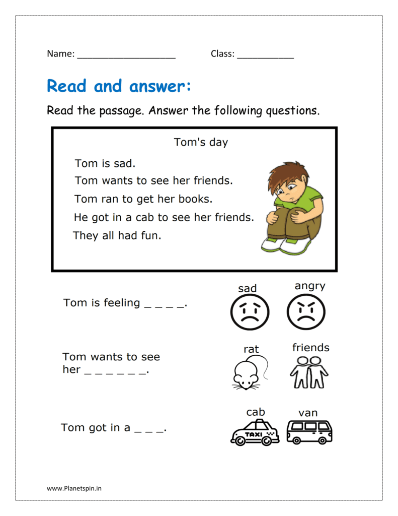 Comprehension Passages With Questions And Answers