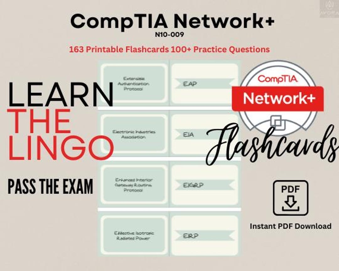 Comptia Network N10 009 Flashcards And Practice Test Instantly Downloadable PDF Etsy