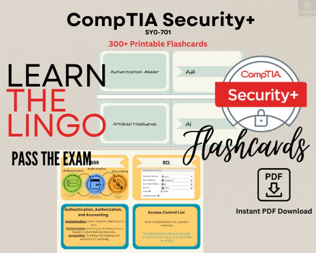 Comptia Security Flashcards And Practice Questions SY0 701 Study Exam Prep Instant Download Etsy Canada