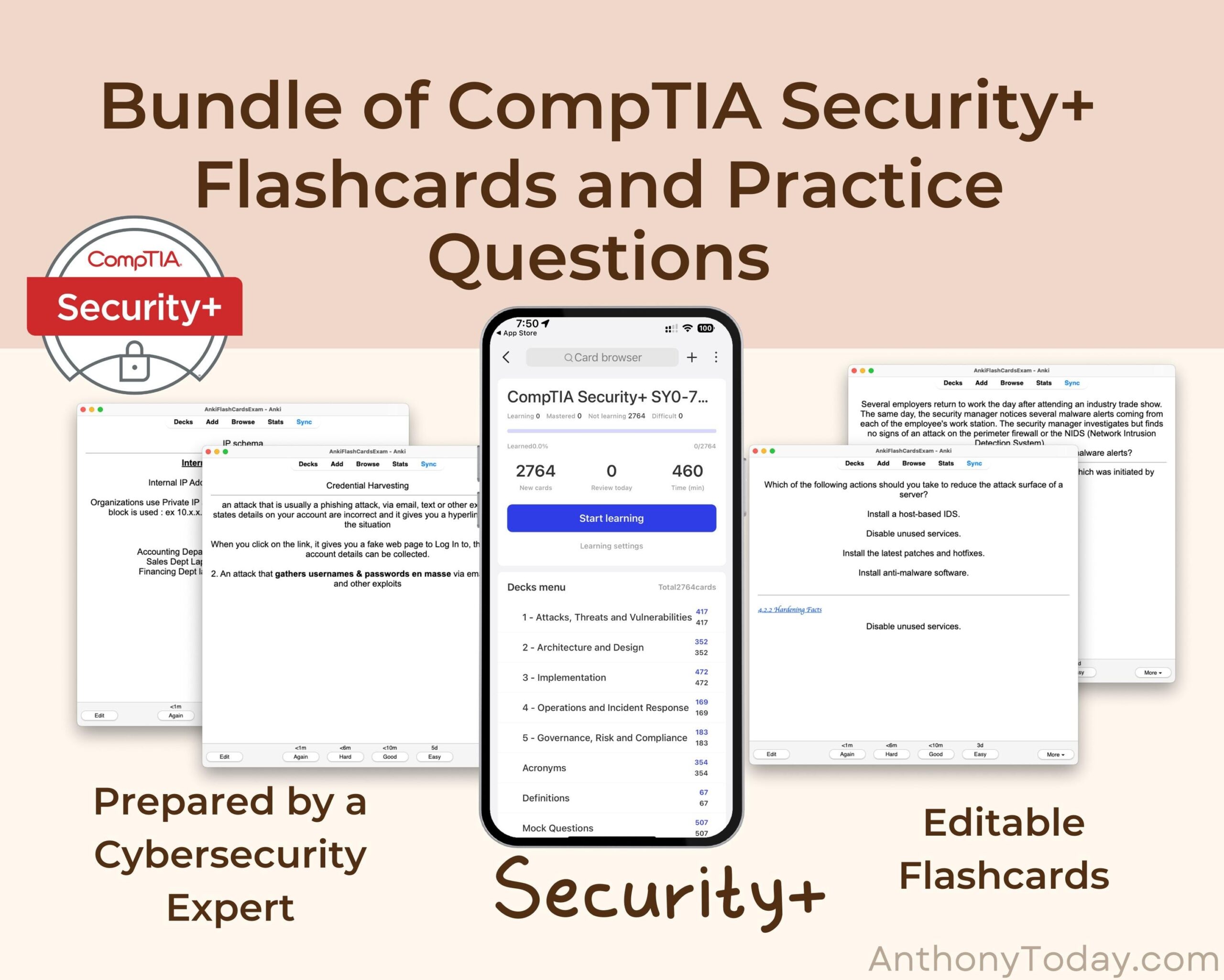 CompTIA Sicherheit V7 Anki Karteikarten Detaillierter Lernleitfaden SY0 701 Pr fungsvorbereitungskarten bung F r Sicherheit Zertifizierung CompTIA Pr fung Etsy de