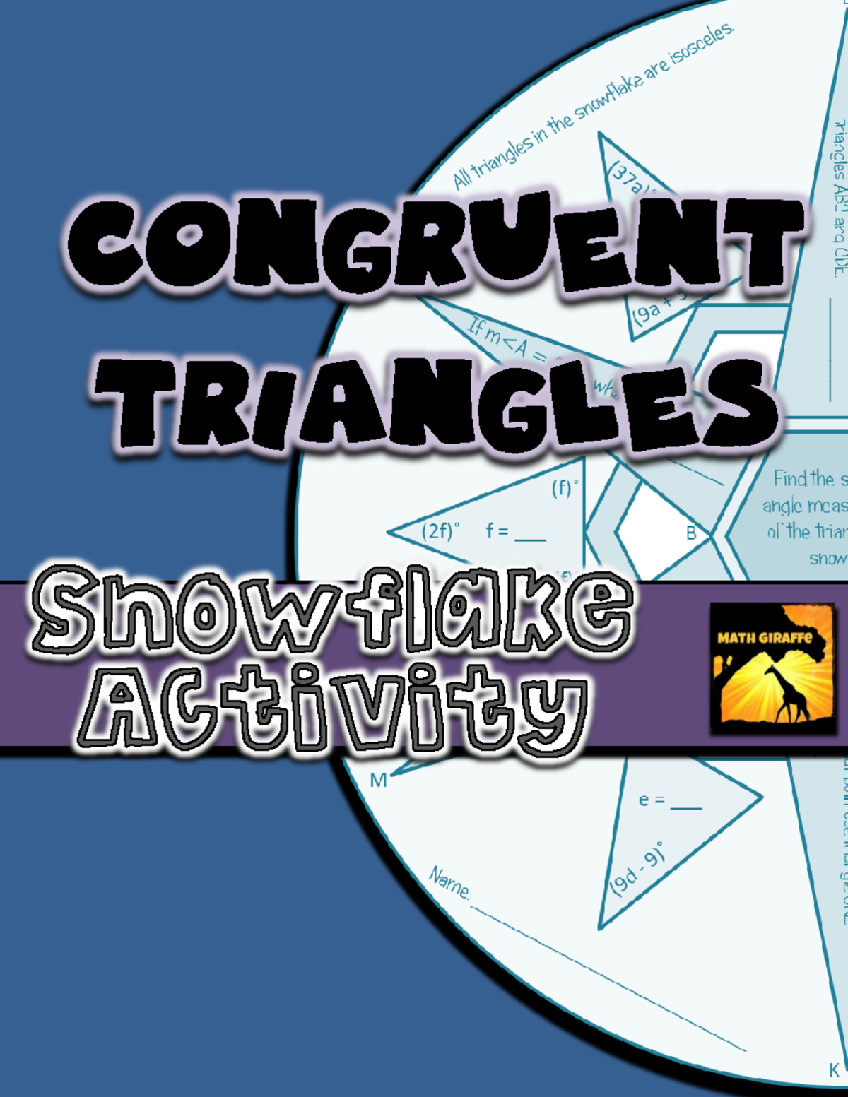 Congruent Triangles Snowflake Geometry Problems Winter Studocu