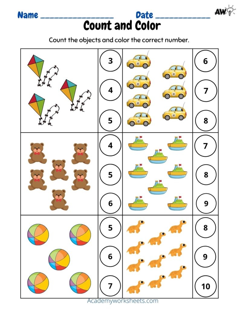 number matching worksheet