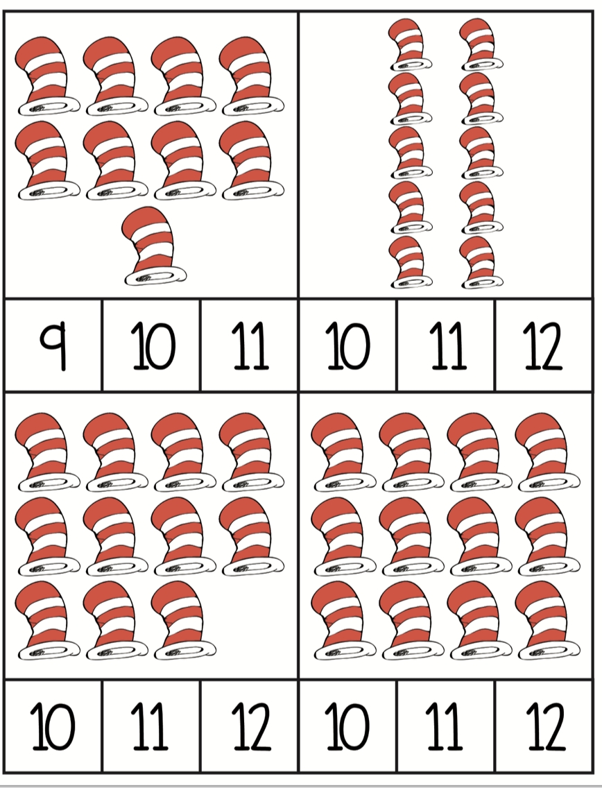 Counting Cards Cat In The Hat Dr Seuss Inspired Activity By Teach Simple Counting Cards Cat In The Hat Dr Seuss Inspired Activity By Teach Simple