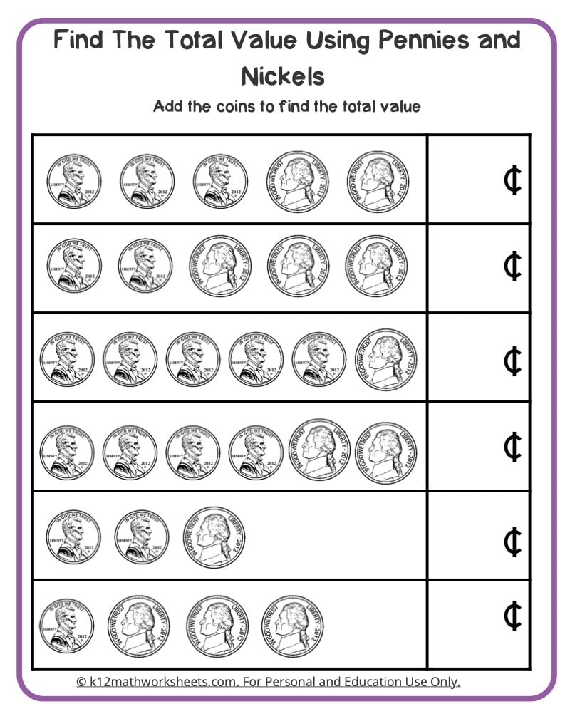 math currency worksheets