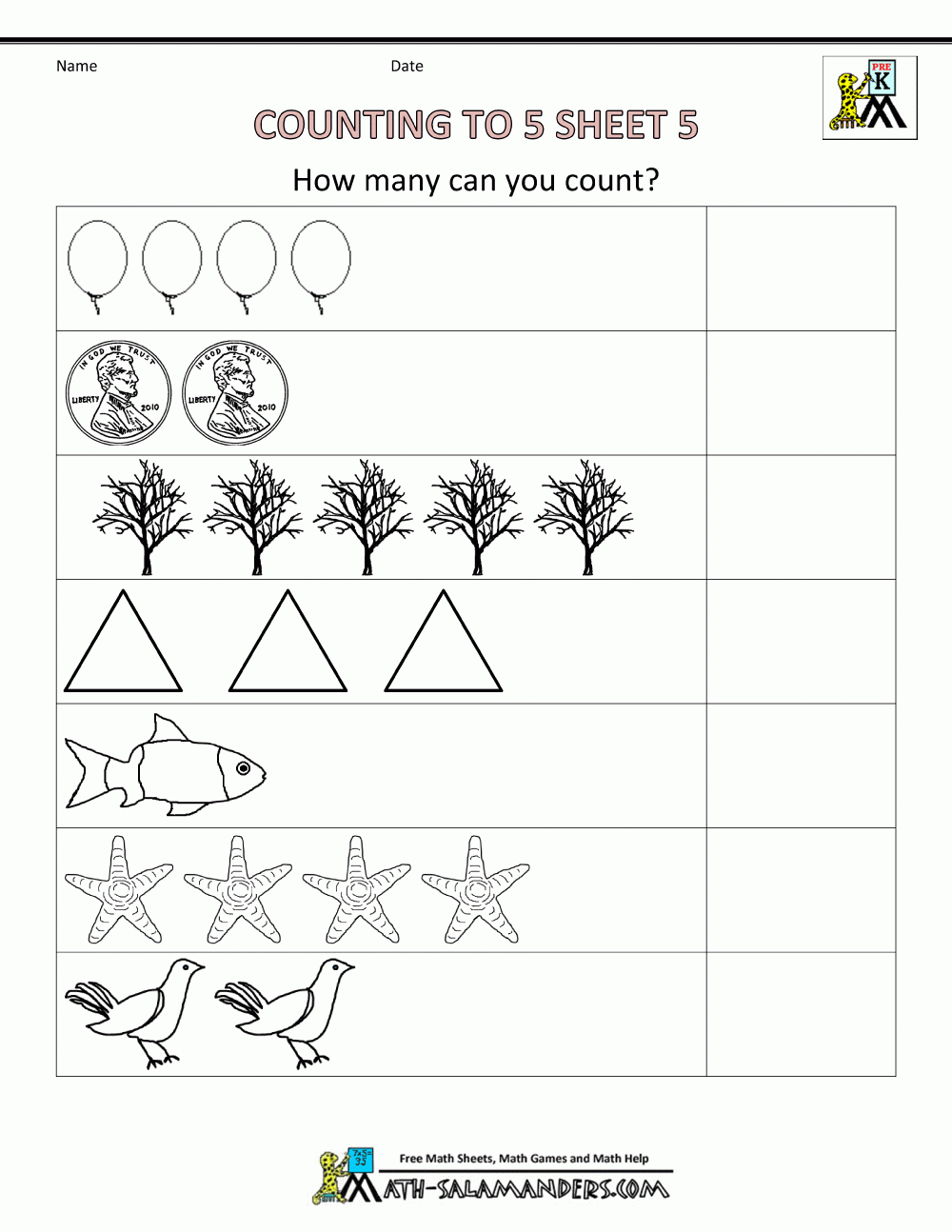 Counting Worksheet To Use With Miniature Objects Printable Counting Activity Digital Download Preschool Math Worksheet Speech Therapy