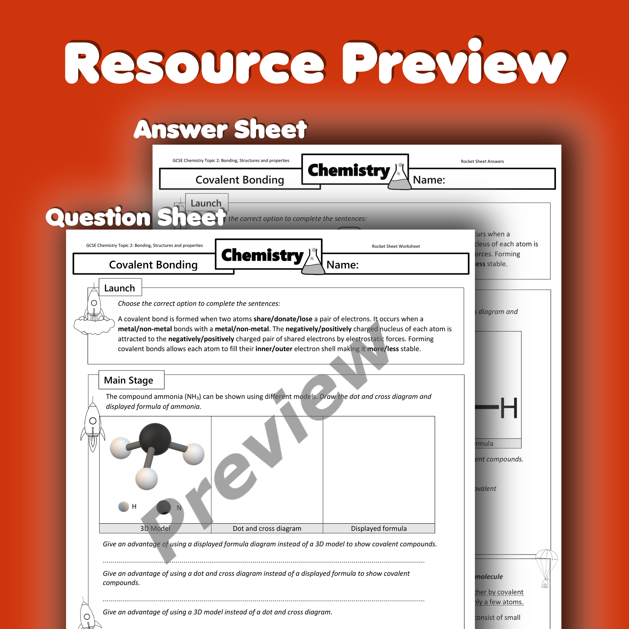 Covalent Bonding Home Learning Worksheet GCSE Rocketsheets co uk Covalent Bonding Home Learning Worksheet GCSE Rocketsheets co uk