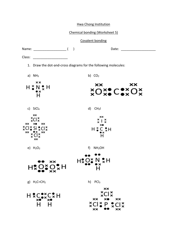 covalent bonding worksheet with answers covalent bonding worksheet with answers