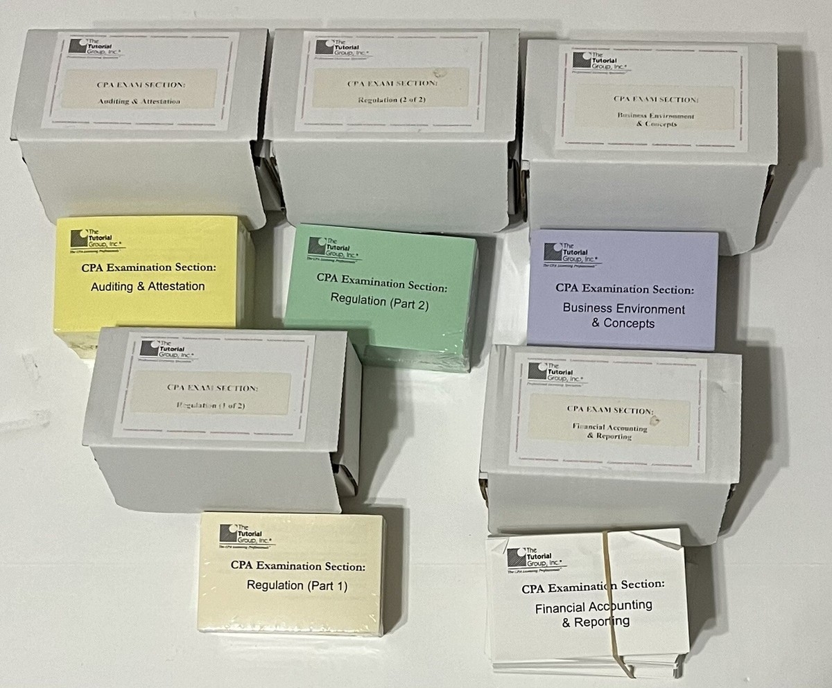 CPA Exam Section Flashcards By The Tutorial Group Inc 5 Boxes 4 NEW 1 USED EBay