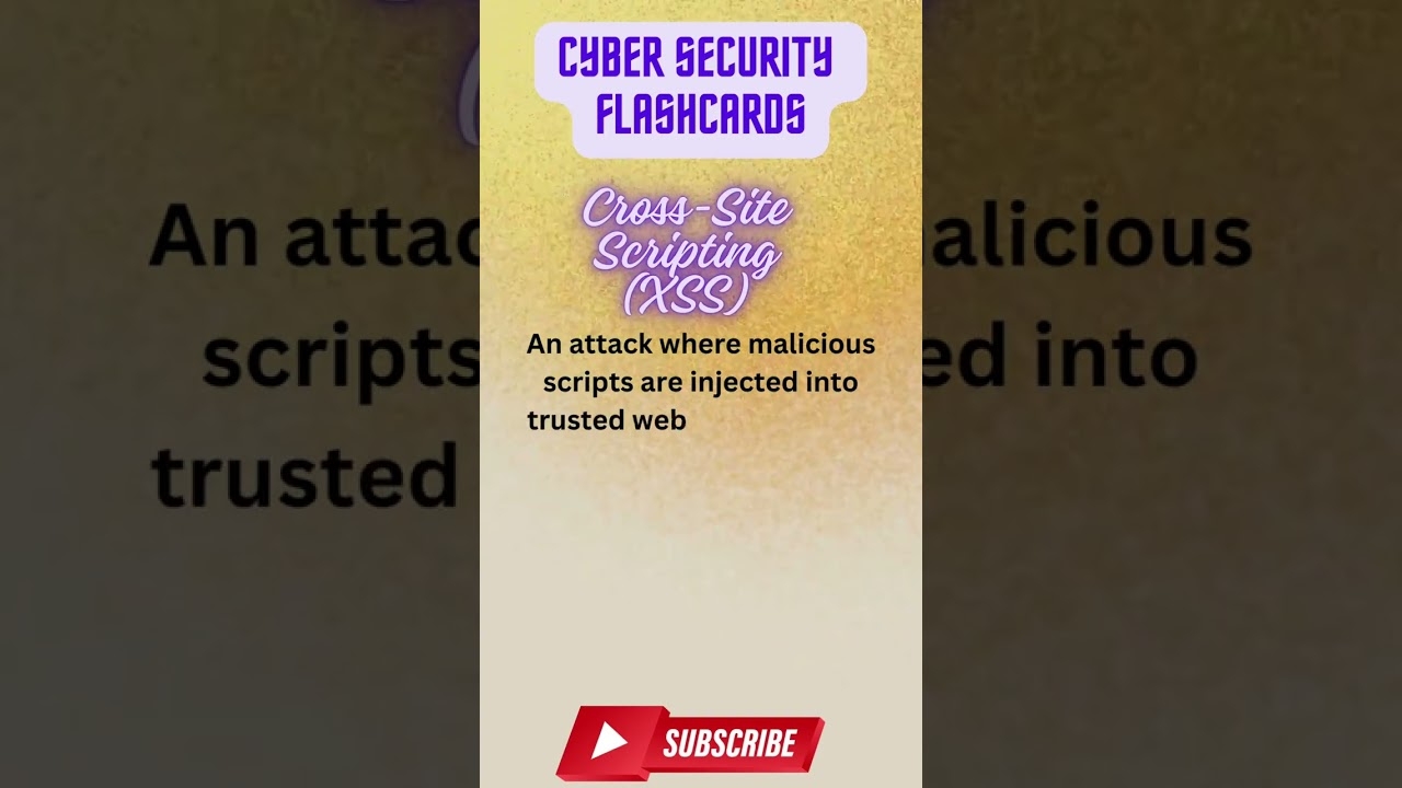 Cross Site Scripting Cyber Security Flashcards YouTube