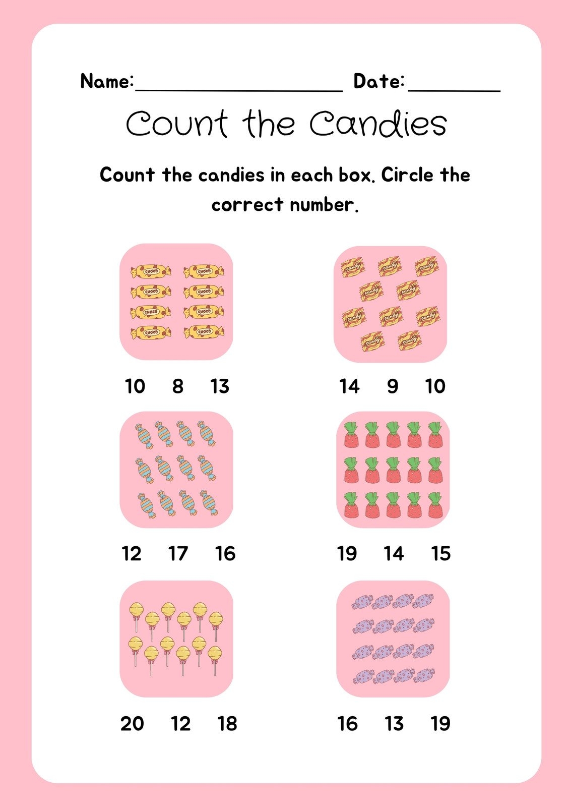 counting kindergarten math worksheets