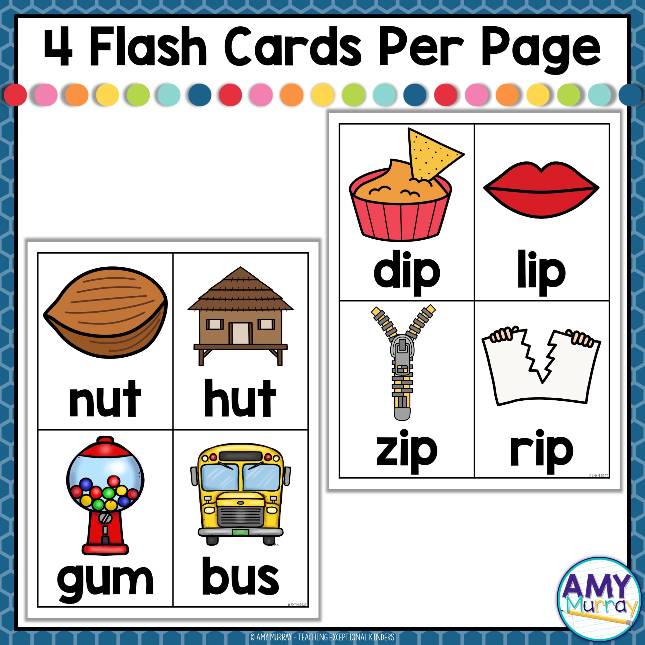CVC Word Flashcards Teaching Exceptional Kinders