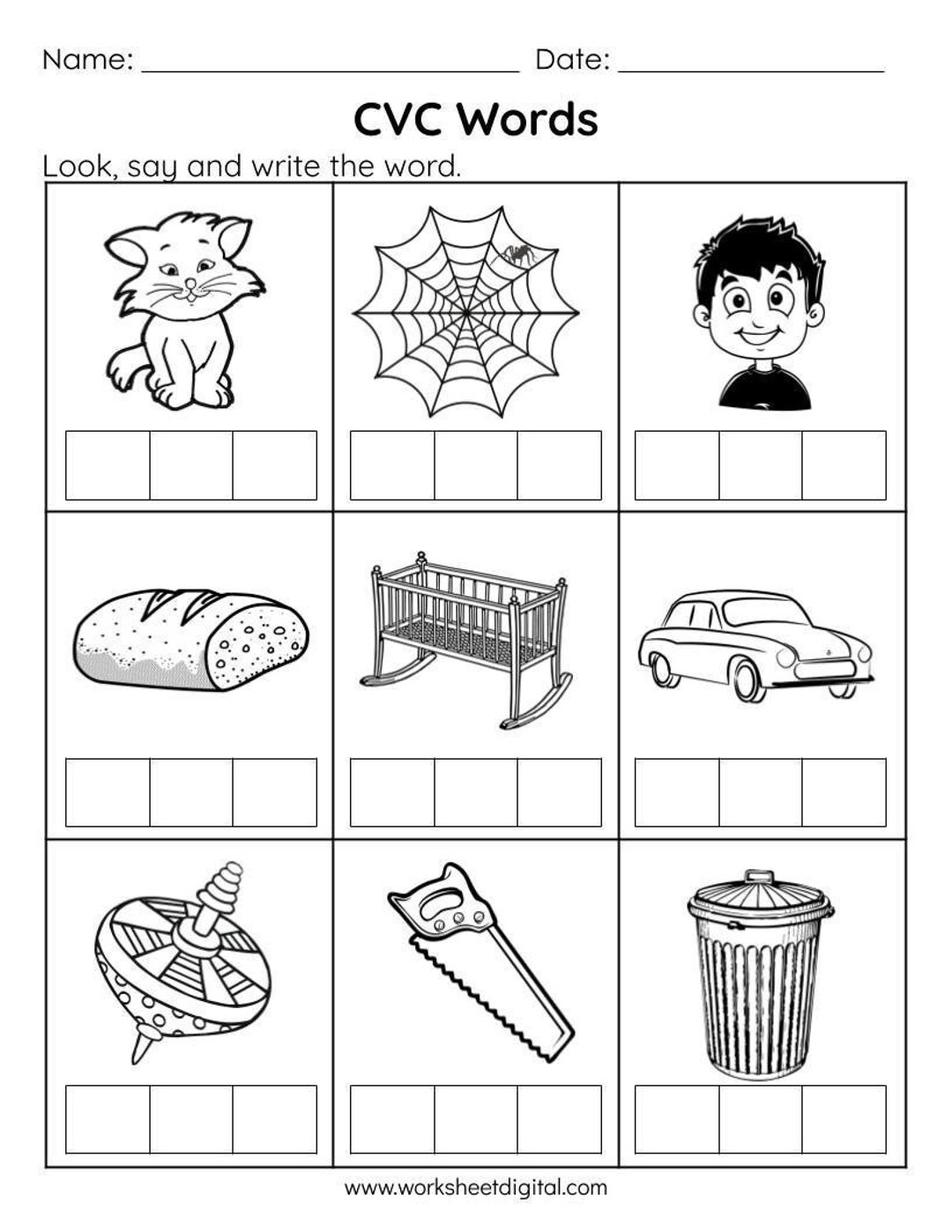 cvc words worksheets