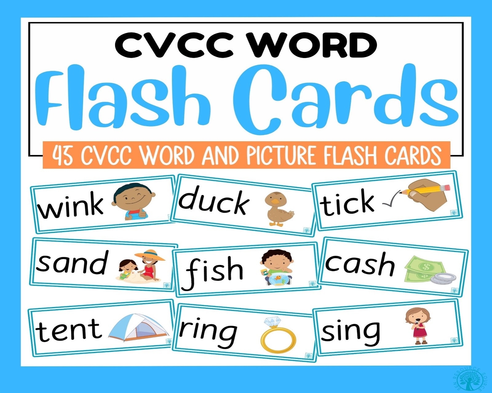 CVCC Word And Picture Flash Cards Etsy
