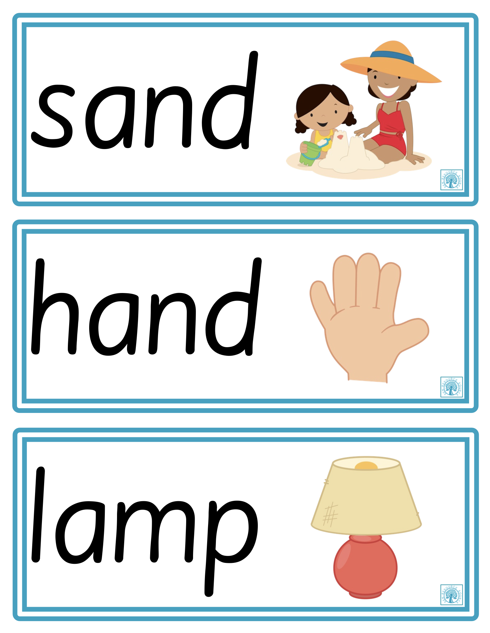 CVCC Word And Picture Flash Cards Teaching Resources