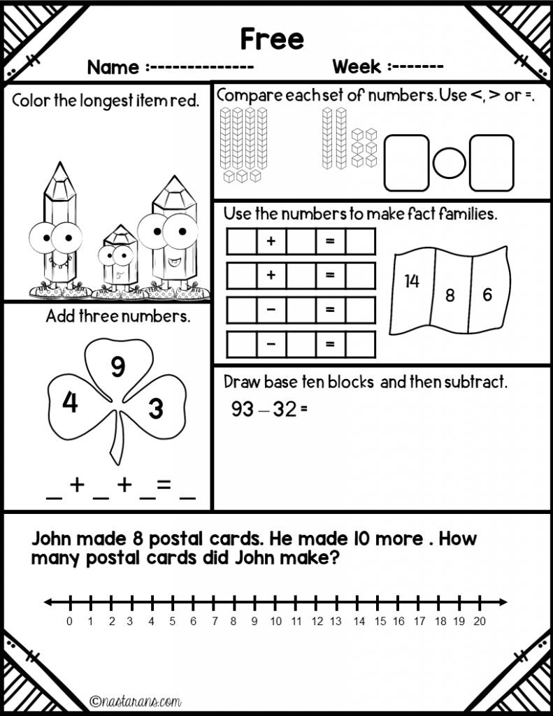 Daily Math Practice Grade 1 Free 