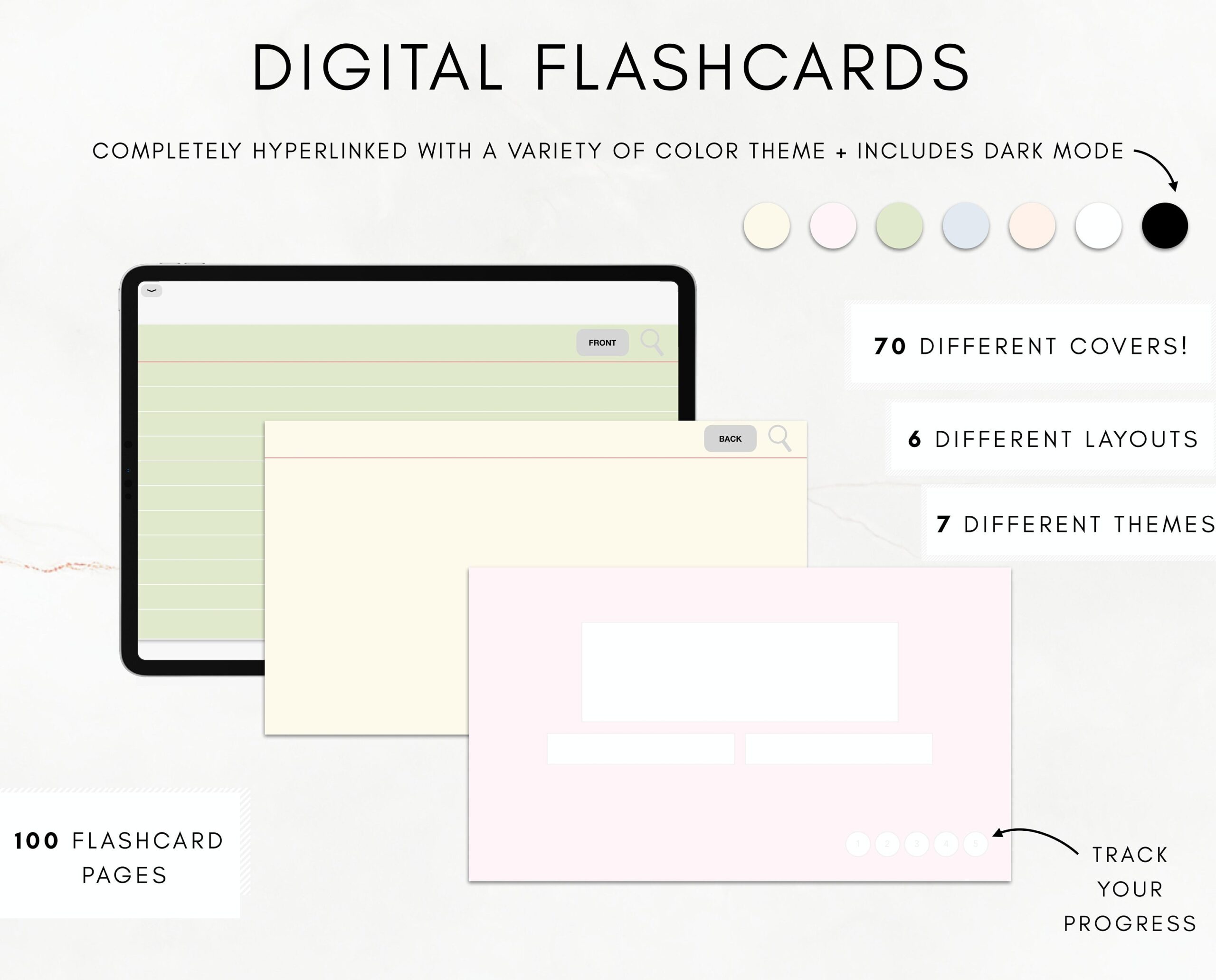 Digital Flashcards Goodnotes Notability Noteshelf Or Xodo 100 Flashcards Each Set 4 220 In Total Etsy