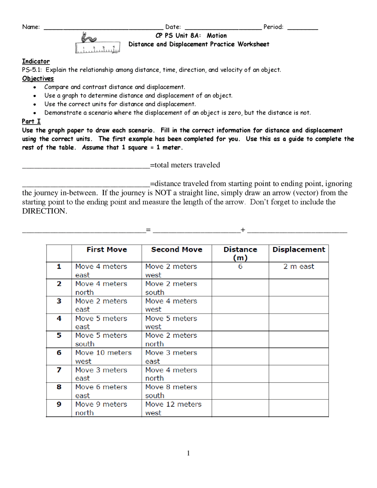 Distance and Displacement Practice Worksheet3 pdf Slides F sica Docsity Distance and Displacement Practice Worksheet3 pdf Slides F sica Docsity