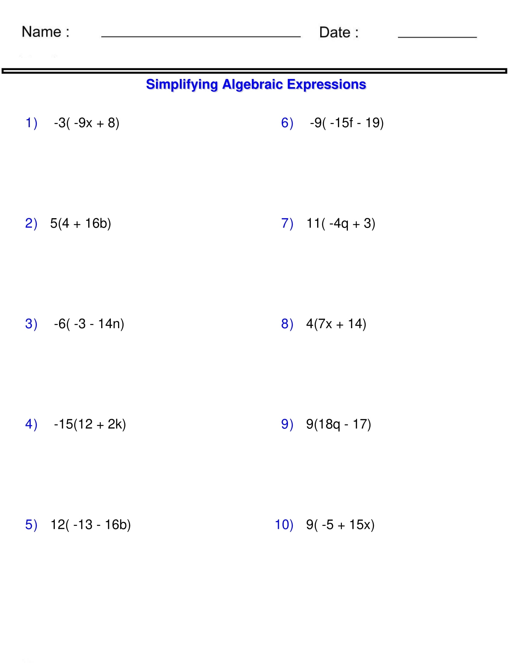 Distributive Property Of Multiplication Activities Practice Worksheets Pre Alg Made By Teachers