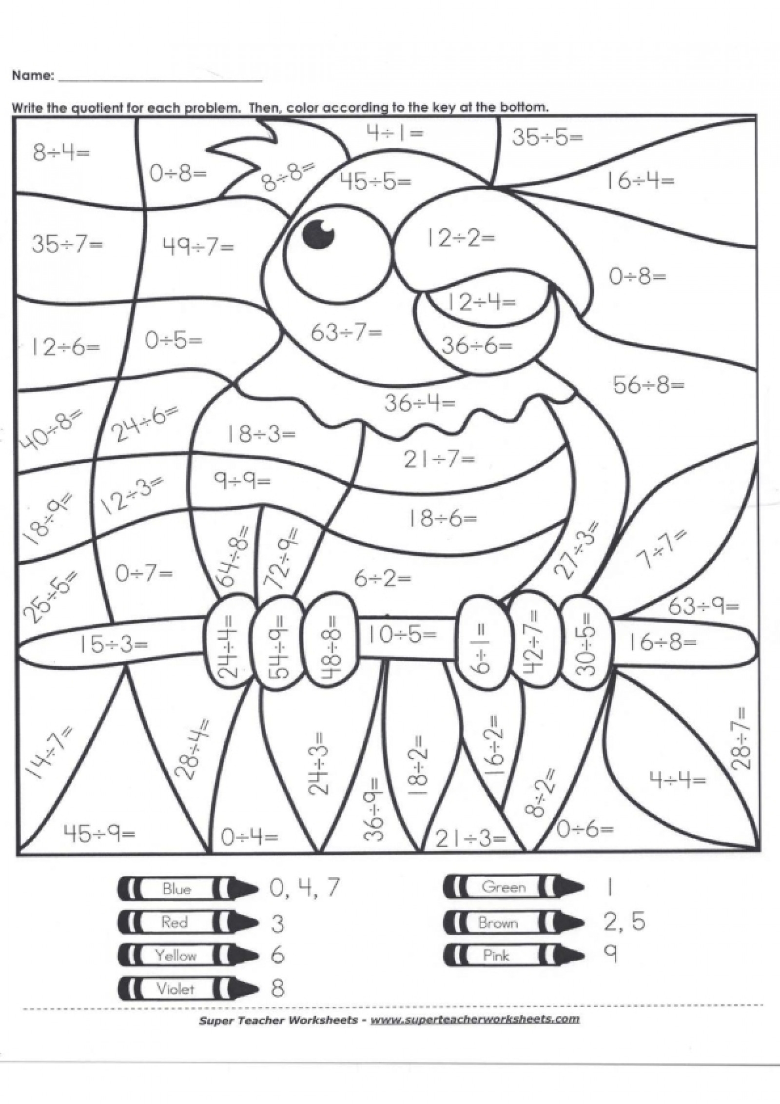 Division Coloring Sheet LoveToTeach Division Coloring Sheet LoveToTeach