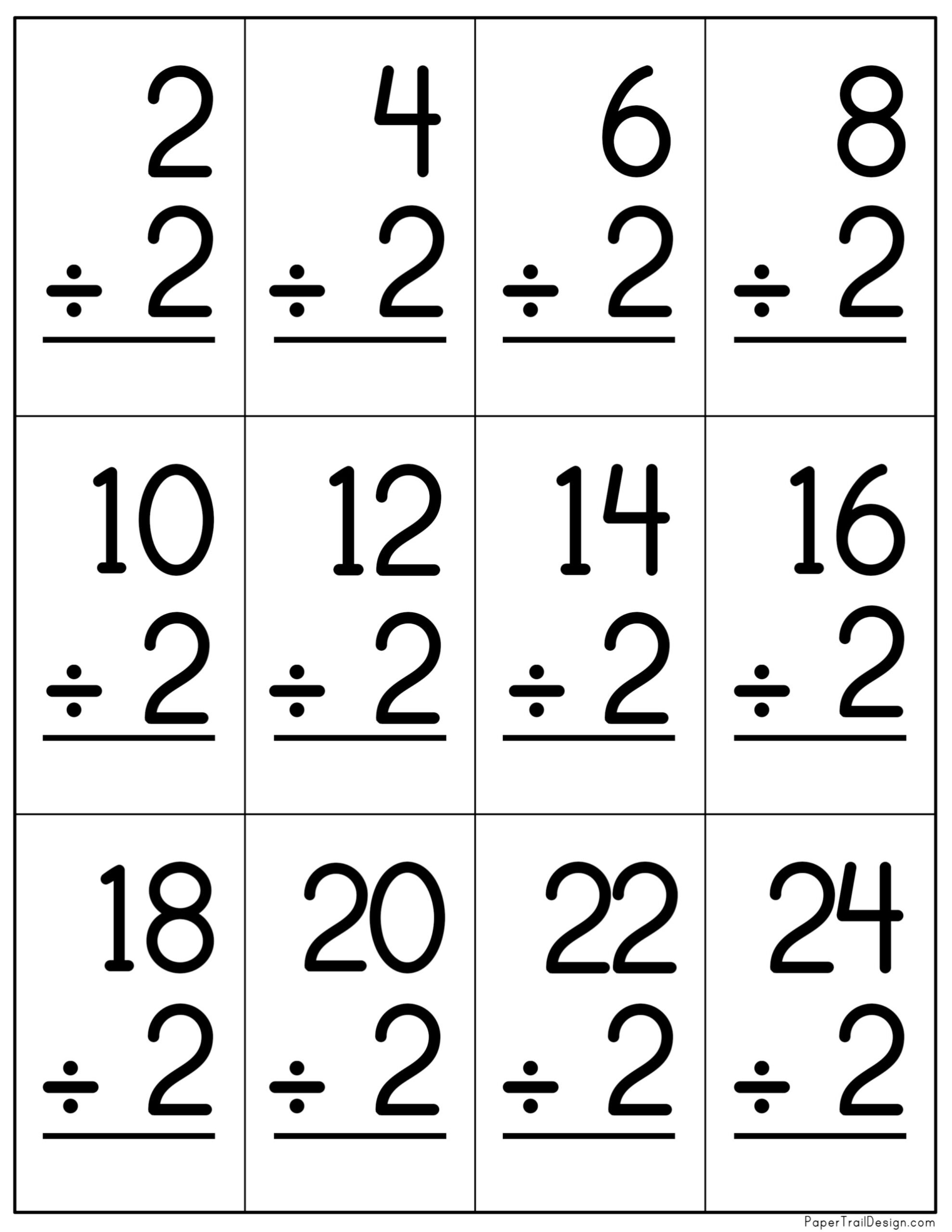 printable division flashcards