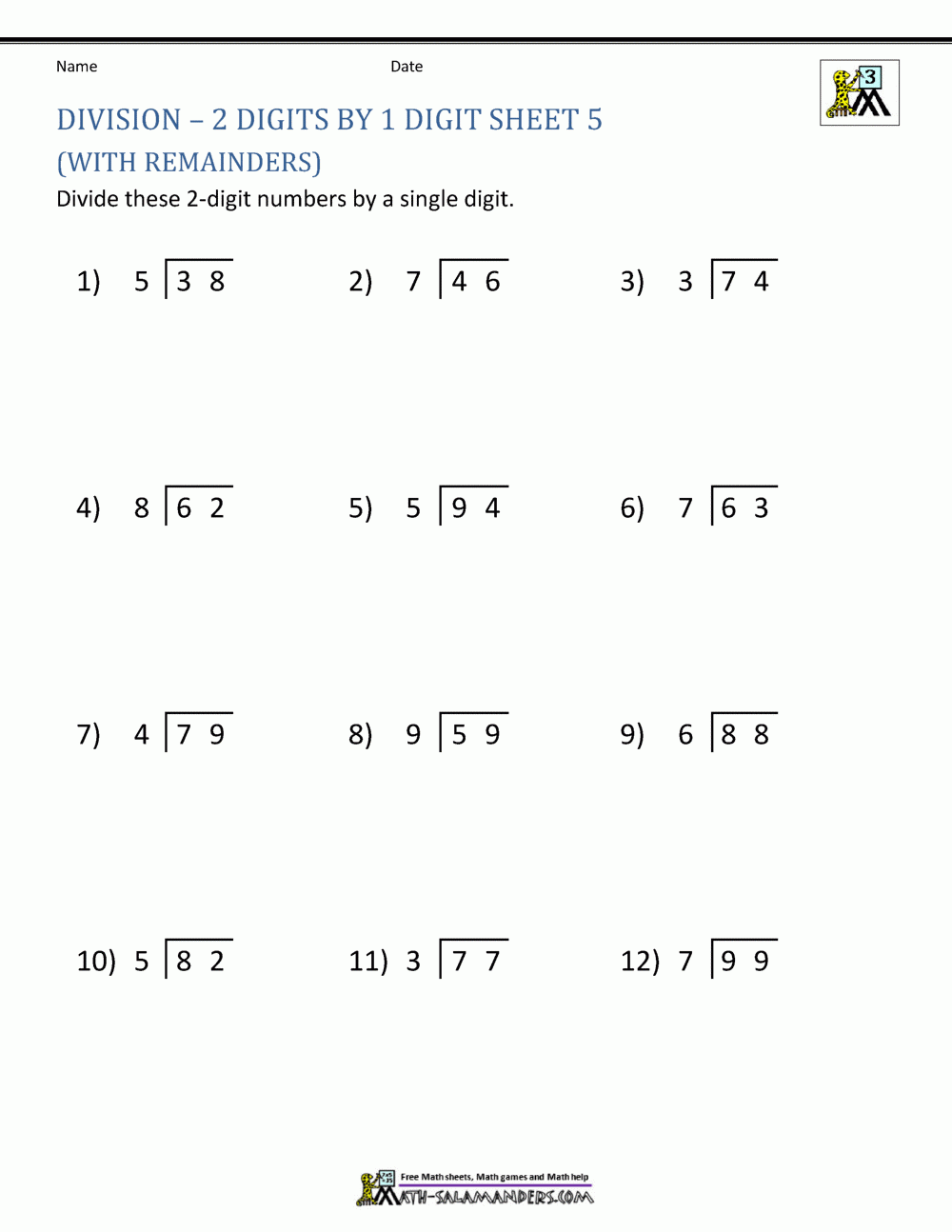 math worksheets third grade